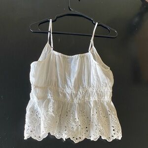 NWT GAP white tank adjustable straps lightweight fabric Medium tall